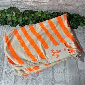 NOE & ZOE BERLIN Blanket Baby‎ Neon Orange Diagonal Organic Cotton NWT